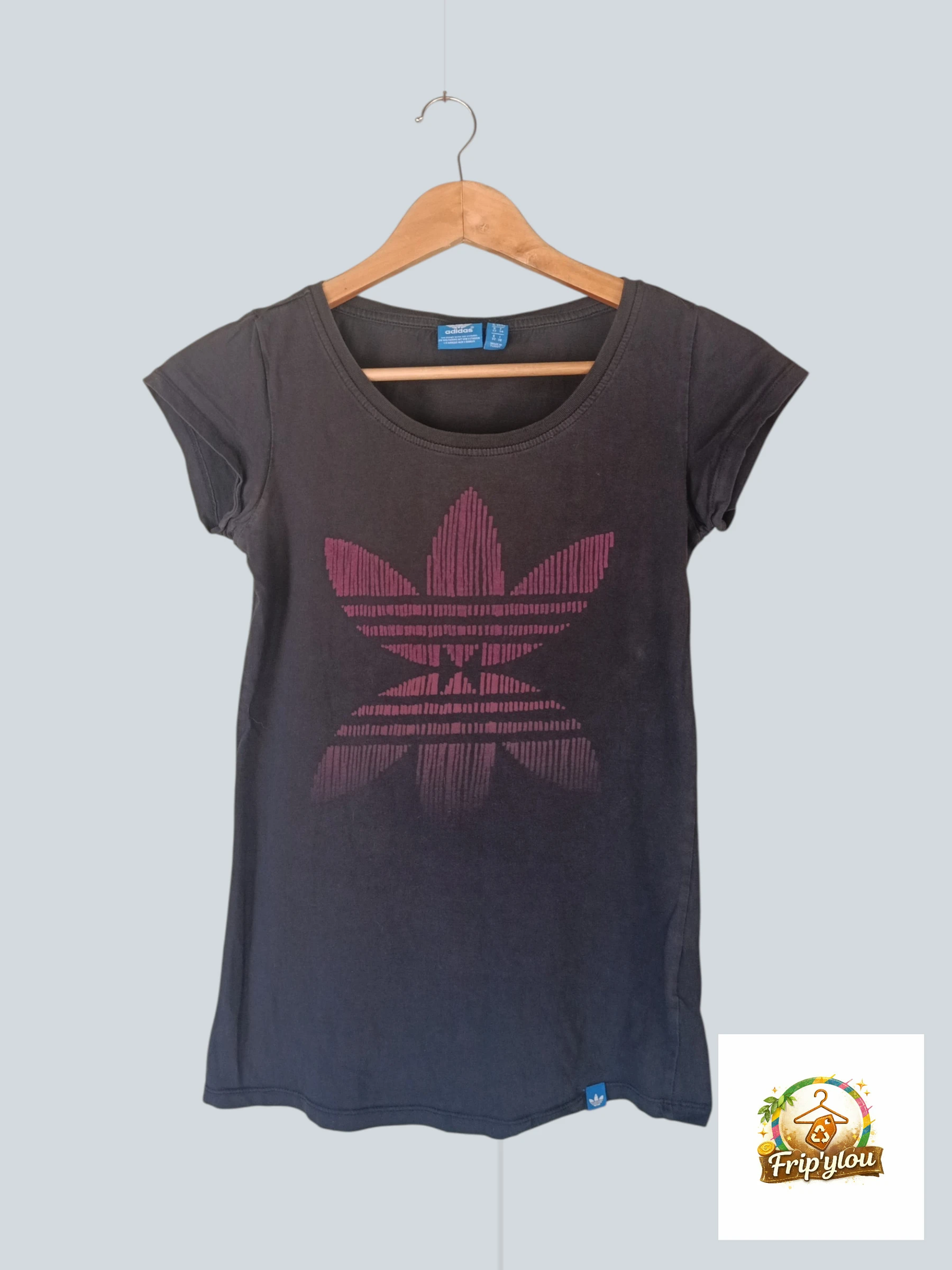 T-shirt Adidas Originals noir logo Trefoil bordeaux – A1759